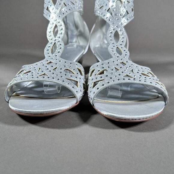 Maripe Julia Mirror Finish On Sides Zips On The Back Sandals Size 11M - Picture 4 of 16